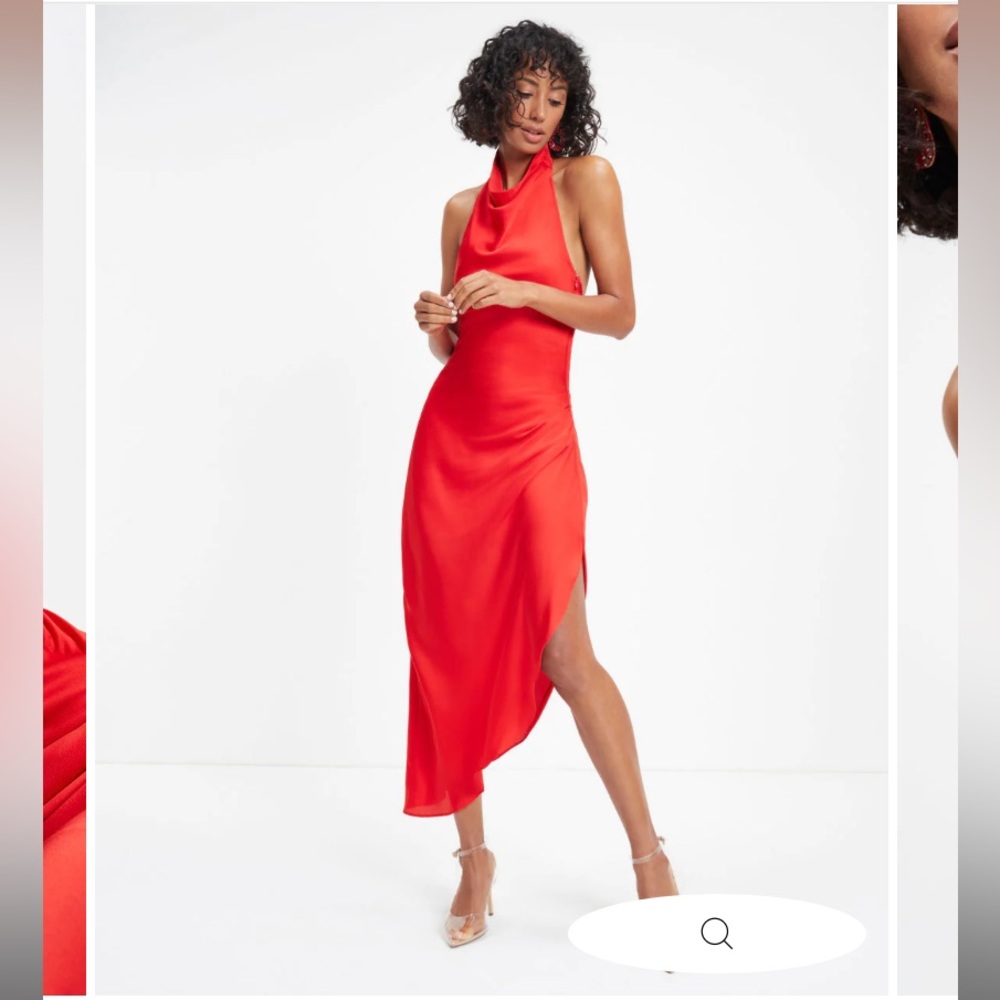 Vici Satin Asymmetrical Midi Dress NWOT